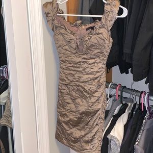 BCBG look alike Nicole Miller Ruched Ruffle Dress